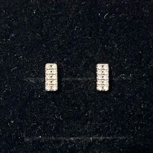 Hillberg & Berk CZ Pave Rectangular Silver 925 Stud Earrings